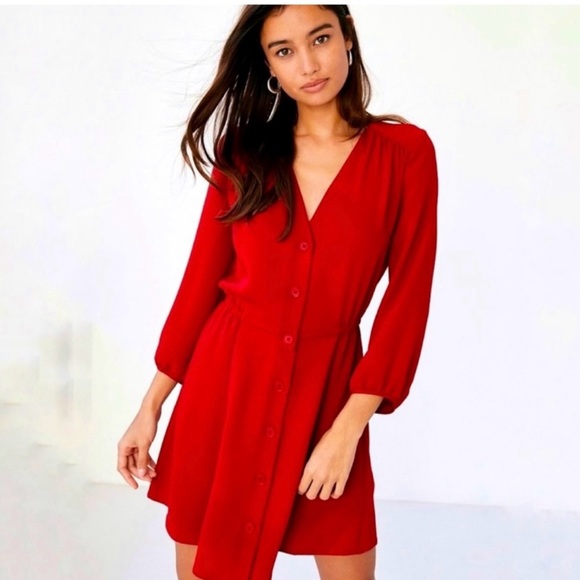 babaton red dress Aritzia Babaton FONDA SATIN DRESS 2XS